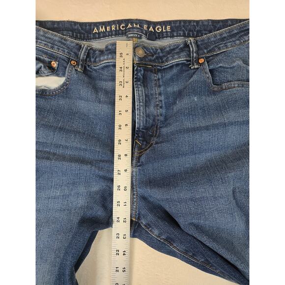 American Eagle Mens 42x32 Jeans Original Bootcut Dark Wash Airflex Pants 0784 - Picture 6 of 11